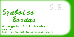 szabolcs bordas business card