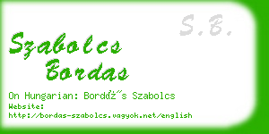 szabolcs bordas business card